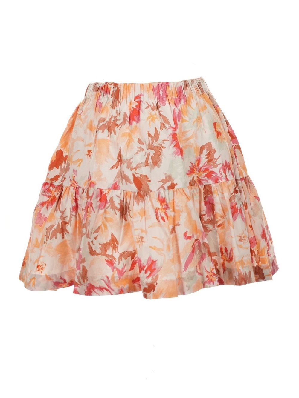 Abercrombie & Fitch Tiered Floral Mini Skirt Peach Pink Boho Summer Chic